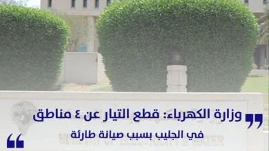 وزارة الكهرباء: قطع التيار عن 4 مناطق في الجليب بسبب صيانة طارئة