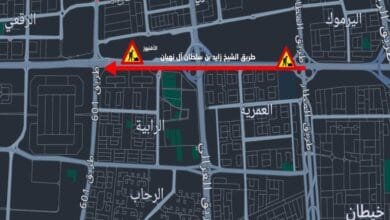 إغلاق الدائري الخامس باتجاه الجهراء للقادم من السالمية