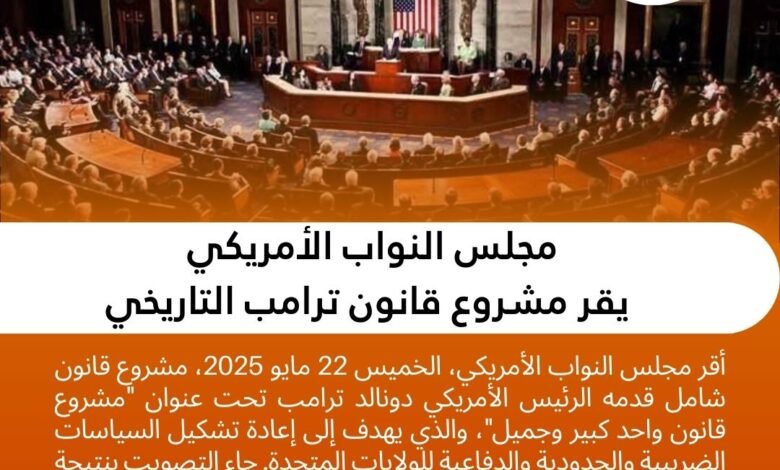 مجلس النواب الأمريكي يقر مشروع قانون ترامب التاريخي